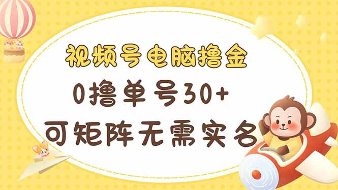 (14220期)视频号电脑撸金 0撸单号30+ 可矩阵 无需实名多号多得-蓝天网创
