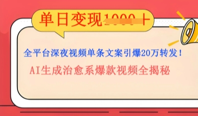 全平台深夜文案新风口：DeepSeek生成百万播放量金句，治愈系内容涨粉速度快4倍-蓝天网创