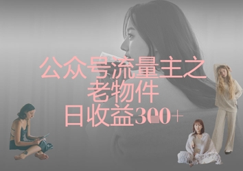 公众号流量主之老物件日收益300+-蓝天网创