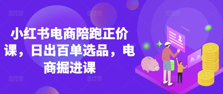 小红书电商陪跑正价课，小红书官方认证电商讲师教学，日出百单选品，电商掘进课-蓝天网创
