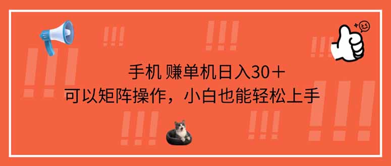 (14189期)手机赚单机日入30+,可以矩阵操作,小白也能轻松上手-蓝天网创