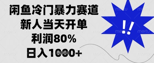 闲鱼冷门暴力赛道,新人当天开单,利润80%,日入数张【揭秘】-蓝天网创